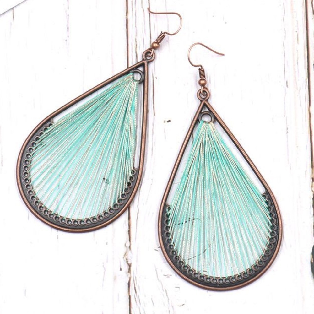 *ALISE* Green Drop Shaped Fashion Earrings